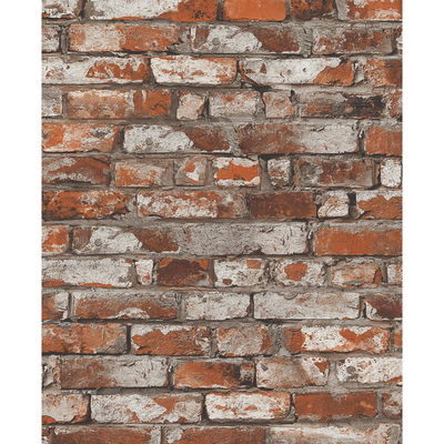 Tailor Faux Brick Prepasted Spiced Ginger Wallpaper